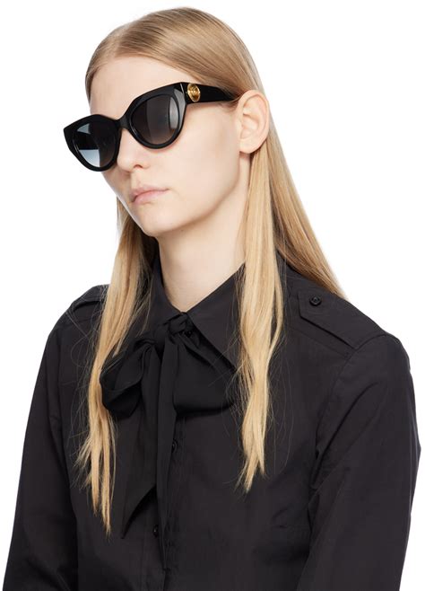 gucci black cat eye sunglasses|Gucci 54mm cat eye sunglasses.